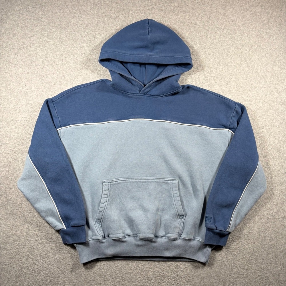 Hollister Two Tone Surf Hoodie Mens Large Blue Boxy Fit Colorblock Pullover